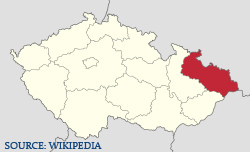Moravskoslezský kraj mapa