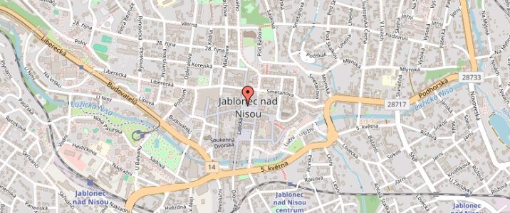 Mapa Jablonce nad Nisou
