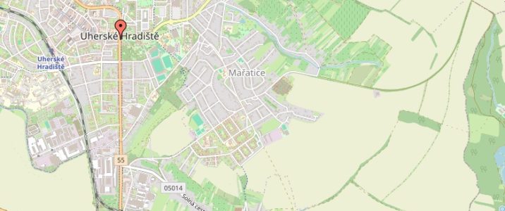 Mapa Uherského Hradiště